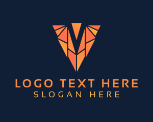 Geometric Business Letter V logo