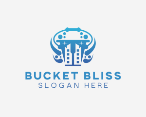 Building Bucket Cleaning Disinfection  logo design