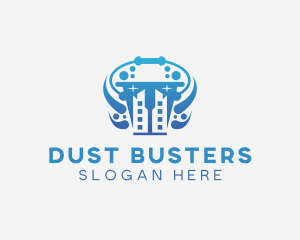 Building Bucket Cleaning Disinfection  logo design