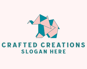 Paper Elephant Origami  logo design