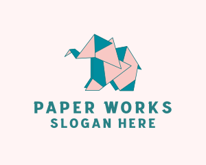 Paper Elephant Origami  logo design