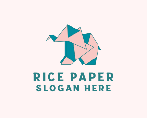 Paper Elephant Origami  logo design