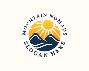 Mountain Sunset Travel logo design