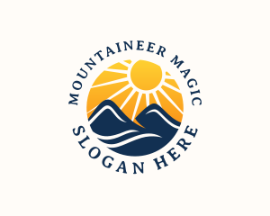 Mountain Sunset Travel logo design