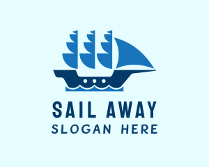 Nautical Sailing Ship logo design