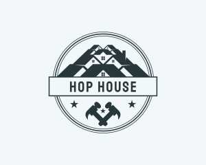 Roof House Hammer logo design