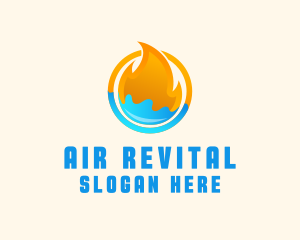 Gradient Fire Water logo design