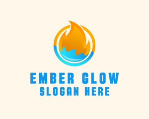 Gradient Fire Water logo