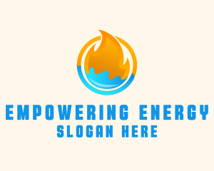 Gradient Fire Water logo design