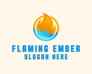 Gradient Fire Water logo design