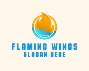 Gradient Fire Water logo design