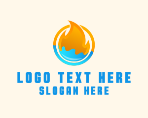 Fire - Gradient Fire Water logo design