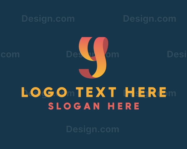 Modern Technology Ribbon Letter Y Logo