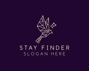 Minimalist Geometric Sparrow Bird logo