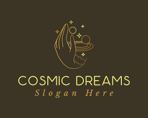 Gold Fortune Teller Hand logo design