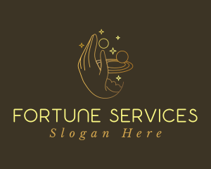 Gold Fortune Teller Hand logo