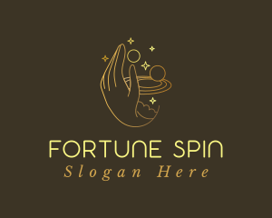 Gold Fortune Teller Hand logo design