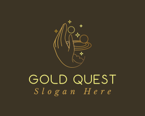 Gold Fortune Teller Hand logo design