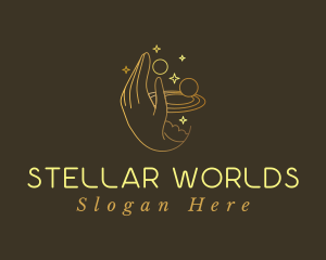 Gold Fortune Teller Hand logo