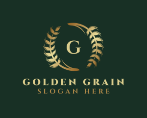 Golden Wheat Grain logo design