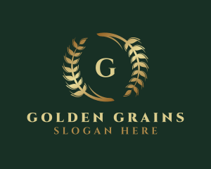 Golden Wheat Grain logo design