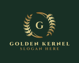 Golden Wheat Grain logo design