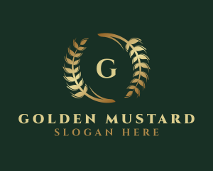 Golden Wheat Grain logo design