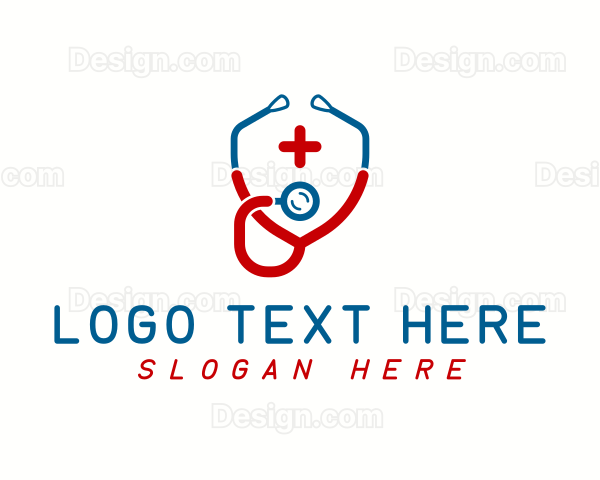 Stethoscope Cross Healthcare Logo