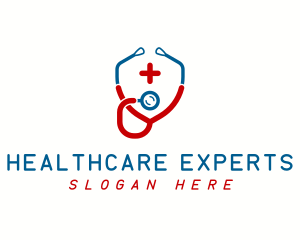 Stethoscope Cross Healthcare  logo design