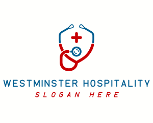 Stethoscope Cross Healthcare  logo design