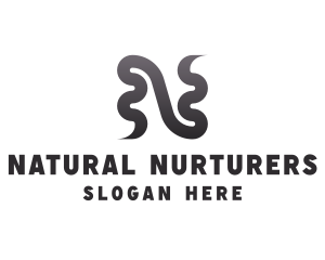 Curve Path Letter N logo design