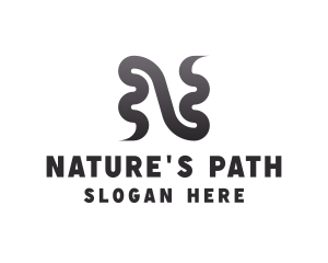 Curve Path Letter N logo design