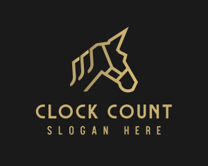 Gold Unicorn Horse logo design