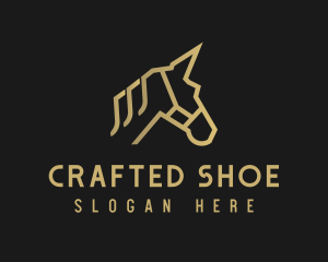 Gold Unicorn Horse logo design