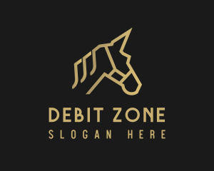 Gold Unicorn Horse logo design