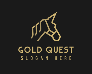 Gold Unicorn Horse logo