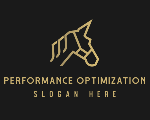 Gold Unicorn Horse logo design