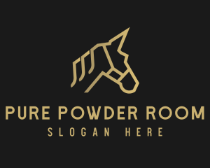 Gold Unicorn Horse logo design