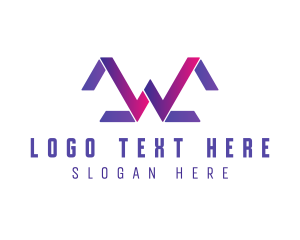Geometric Tech Letter W logo