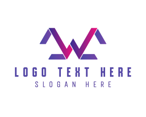 Geometric Tech Letter W Logo