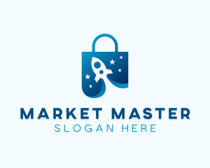 Rocket Star Market Bag logo design