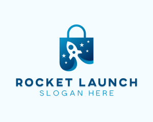 Rocket Star Market Bag logo design