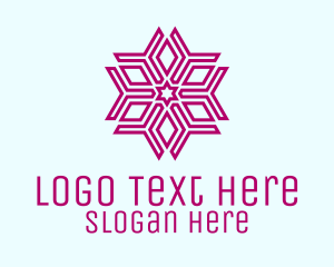 Purple Geometric Snowflake  logo