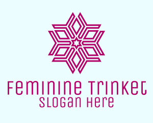 Purple Geometric Snowflake  logo design