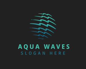 Gradient Waves Globe logo