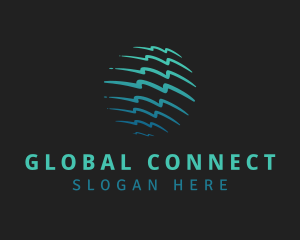 Gradient Waves Globe logo