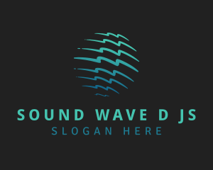 Gradient Waves Globe logo design