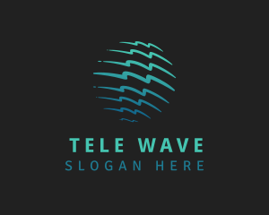 Gradient Waves Globe logo design