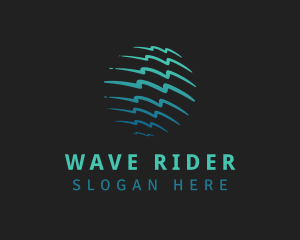 Gradient Waves Globe logo design