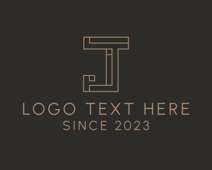 Geometric Brick Letter J logo